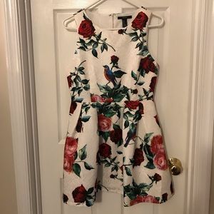 White floral mini dress